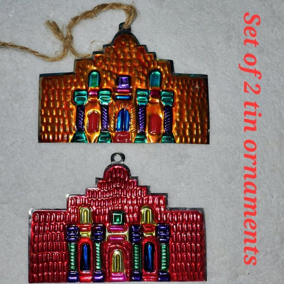 Set of 2 Southwest Design Tin Ornaments - Picture 1 of 5
